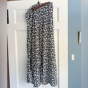 Floral Black and White Zara Skirt